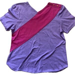 Joanie Char Petites Vintage 80’s Color Block Button Top Women’s Size 10